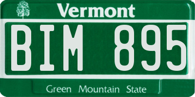 VT license plate BIM895