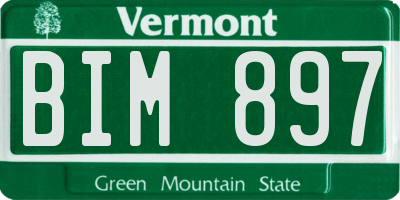 VT license plate BIM897