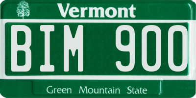 VT license plate BIM900