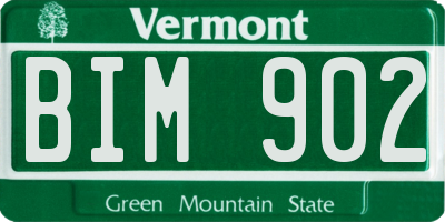 VT license plate BIM902
