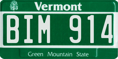 VT license plate BIM914