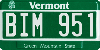 VT license plate BIM951