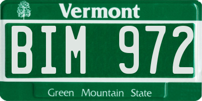 VT license plate BIM972
