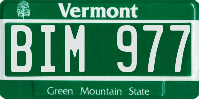 VT license plate BIM977