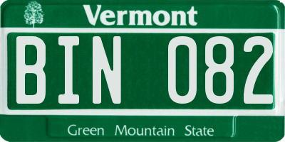 VT license plate BIN082