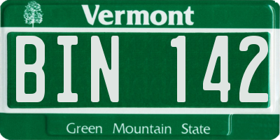 VT license plate BIN142