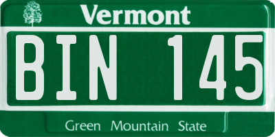 VT license plate BIN145