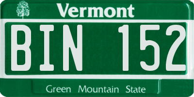 VT license plate BIN152