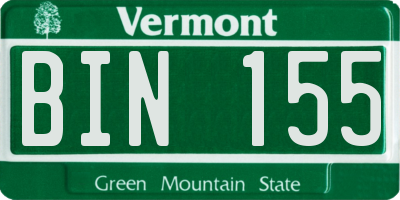 VT license plate BIN155
