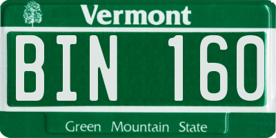 VT license plate BIN160
