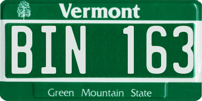 VT license plate BIN163