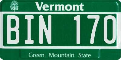 VT license plate BIN170