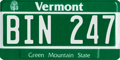 VT license plate BIN247