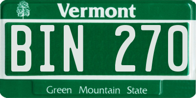 VT license plate BIN270