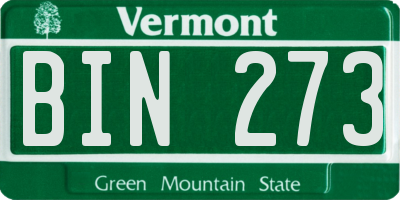 VT license plate BIN273