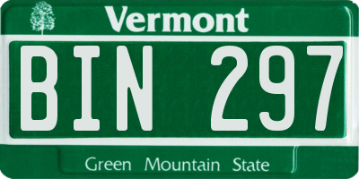 VT license plate BIN297