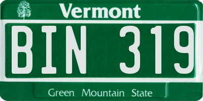 VT license plate BIN319