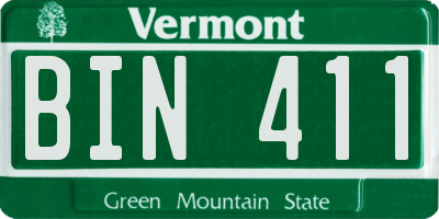 VT license plate BIN411