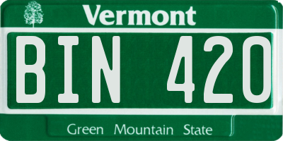 VT license plate BIN420