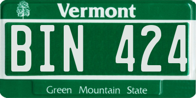VT license plate BIN424