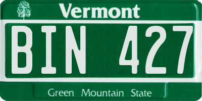 VT license plate BIN427