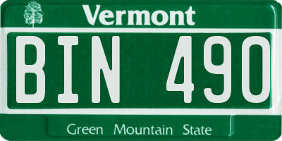 VT license plate BIN490