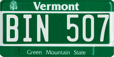 VT license plate BIN507