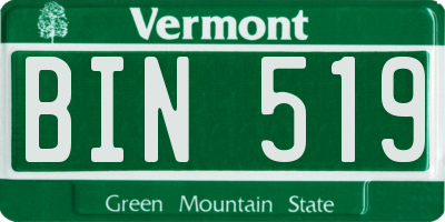 VT license plate BIN519