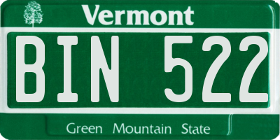 VT license plate BIN522