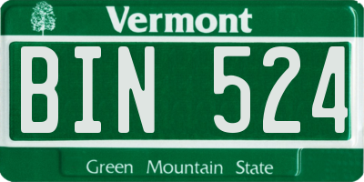 VT license plate BIN524