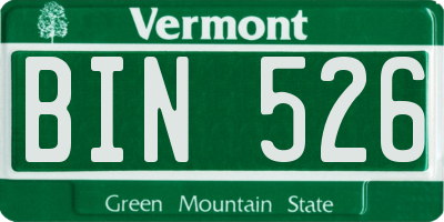 VT license plate BIN526