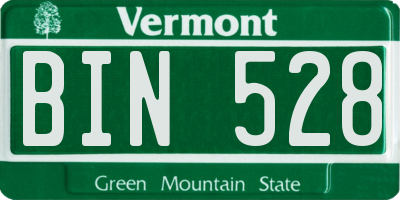 VT license plate BIN528