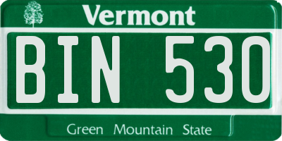 VT license plate BIN530