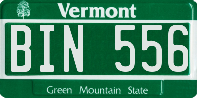VT license plate BIN556