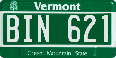 VT license plate BIN621