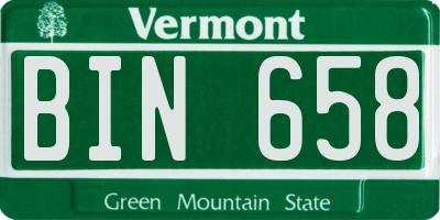 VT license plate BIN658