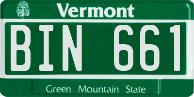 VT license plate BIN661