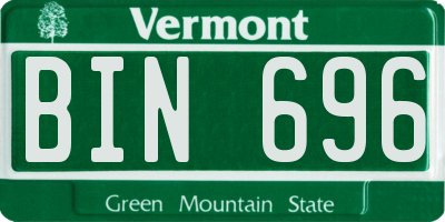 VT license plate BIN696