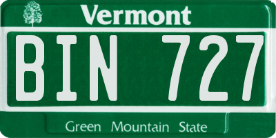 VT license plate BIN727