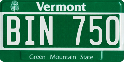 VT license plate BIN750