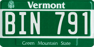VT license plate BIN791