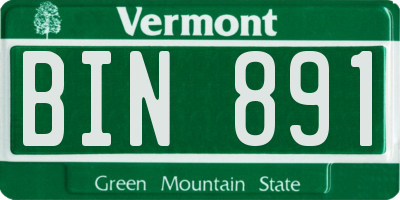 VT license plate BIN891