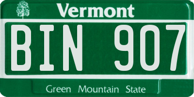 VT license plate BIN907