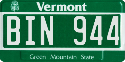VT license plate BIN944