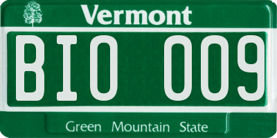 VT license plate BIO009