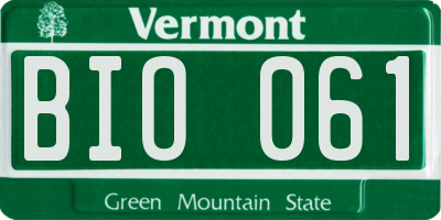 VT license plate BIO061