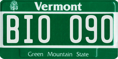 VT license plate BIO090