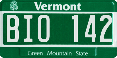 VT license plate BIO142