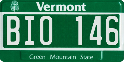 VT license plate BIO146