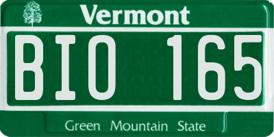 VT license plate BIO165
